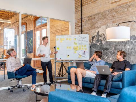 Team around a kanban board