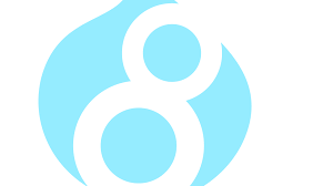 Drupal 8 logo in light blue