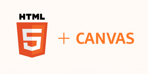 HTML5 logo plus Canvas in orange text