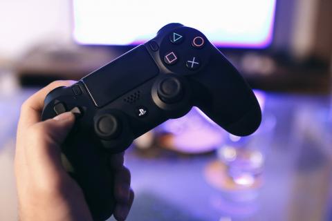 Game controller in hand