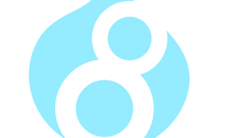 Drupal 8 logo in light blue